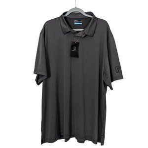 Men's NWT PGA Tour Airflux short sleeve golf polo shirt, grey, size XXL
